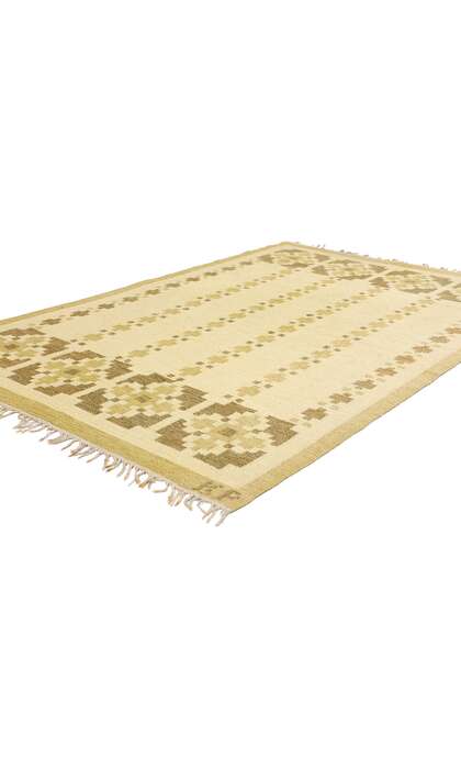 4 x 7 Kerstin Persson Vintage Swedish Scandinavian Rollakan Rug 79049