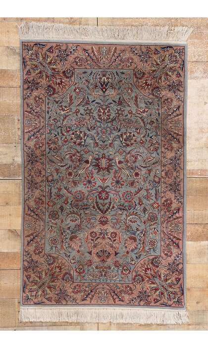 3 x 5 Vintage Chinese Persian Vase Tabriz Rug 79017
