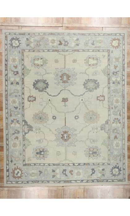 12 x 16 Modern Gray Turkish Oushak Rug 53956