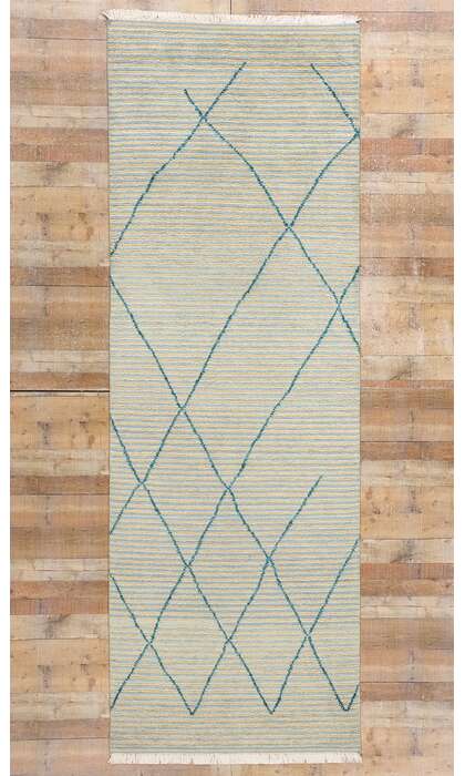 4 x 12 Serene Strands Modern Moroccan Rug Runner 31311