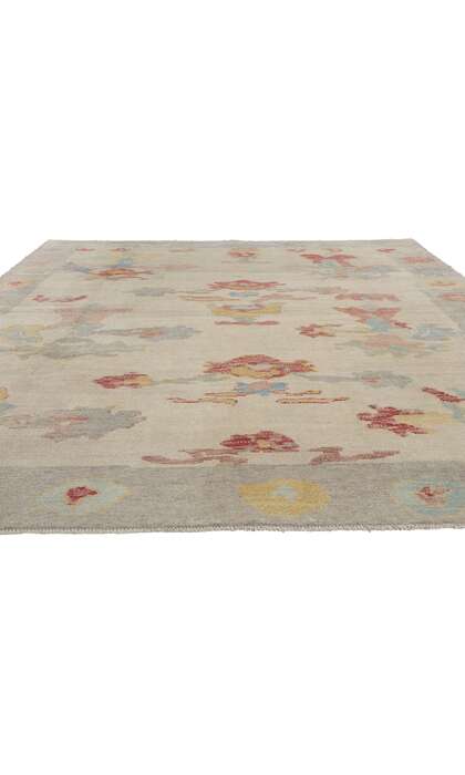 9 x 11 Modern Biophilic Turkish Oushak Rug 53975