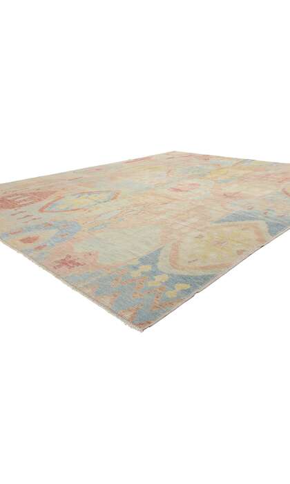9 x 12 Colorful Modern Turkish Oushak Rug 53967