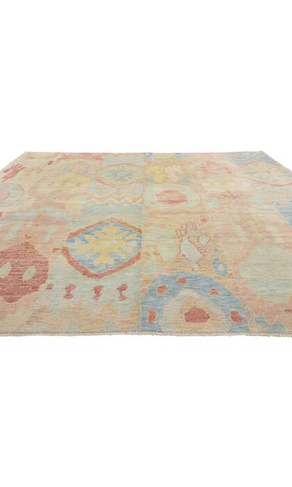 9 x 12 Colorful Modern Turkish Oushak Rug 53967