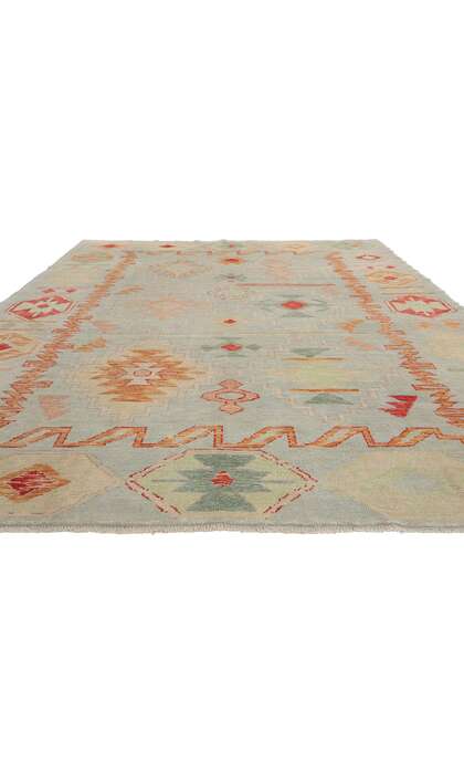 9 x 13 Modern Tribal Turkish Oushak Rug 53979