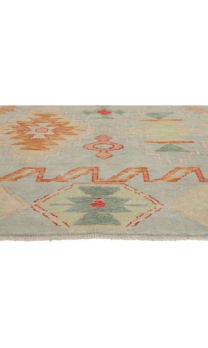 9 x 13 Modern Tribal Turkish Oushak Rug 53979