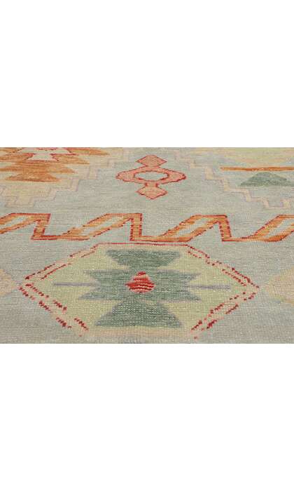 9 x 13 Modern Tribal Turkish Oushak Rug 53979