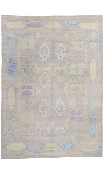 10 x 14 Modern Pastel Turkish Oushak Rug 53977