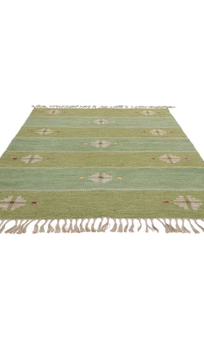 5 x 7 Nils Nilsson Vintage Swedish Scandinavian Rollakan Rug 79034