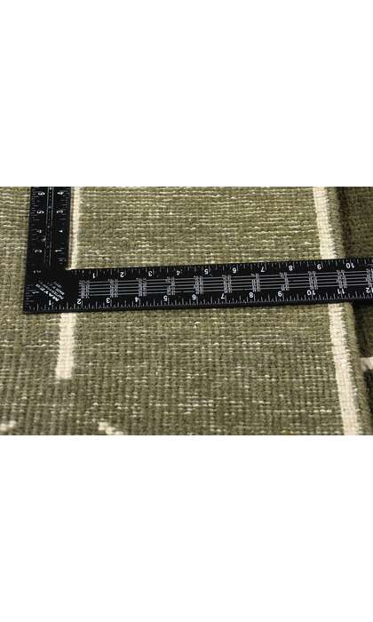 10 x 14 Modern Olive Green Geometric High-Low Rug 31184