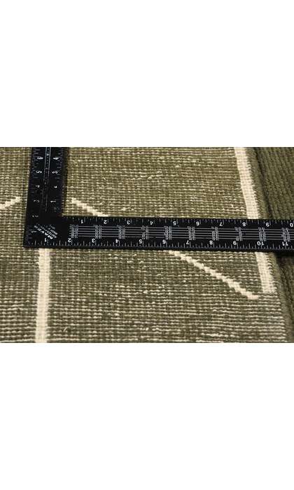 10 x 14 Modern Olive Green Geometric High-Low Rug 31186