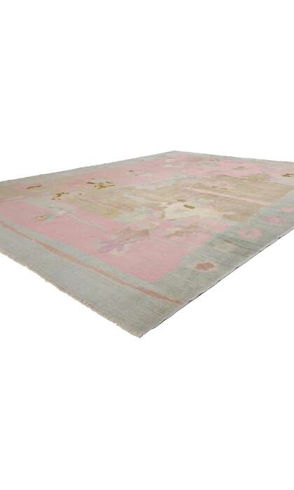 10 x 13 Modern Pink Turkish Oushak Rug 53980