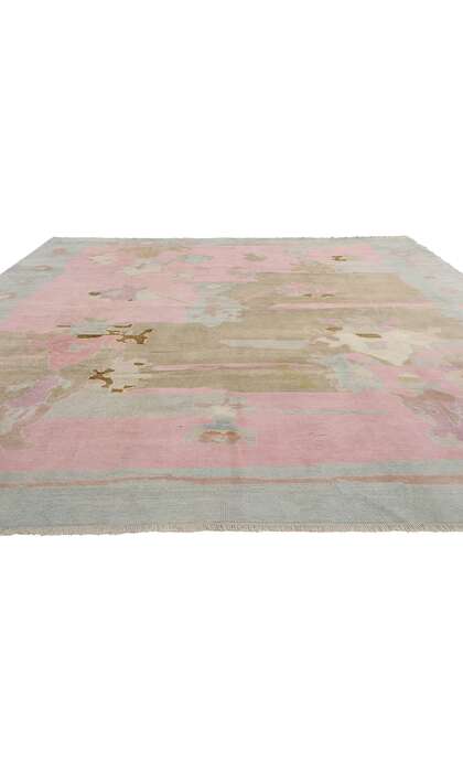 10 x 13 Modern Pink Turkish Oushak Rug 53980