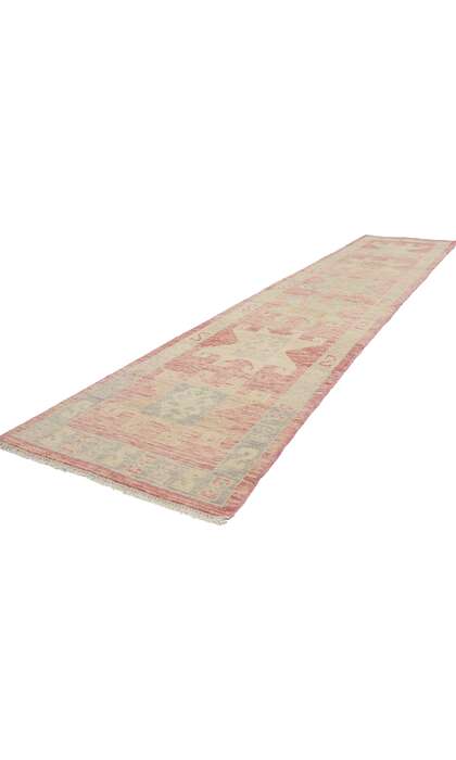 3 x 13 Modern Pink Turkish Oushak Rug Runner 53973