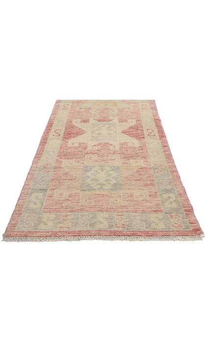3 x 13 Modern Pink Turkish Oushak Rug Runner 53973