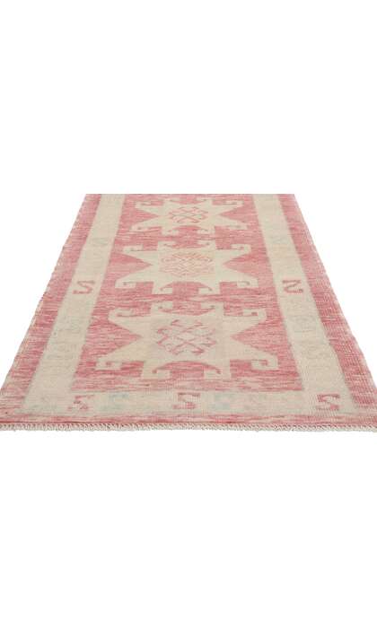 3 x 14 Modern Pink Turkish Oushak Rug Runner 53972