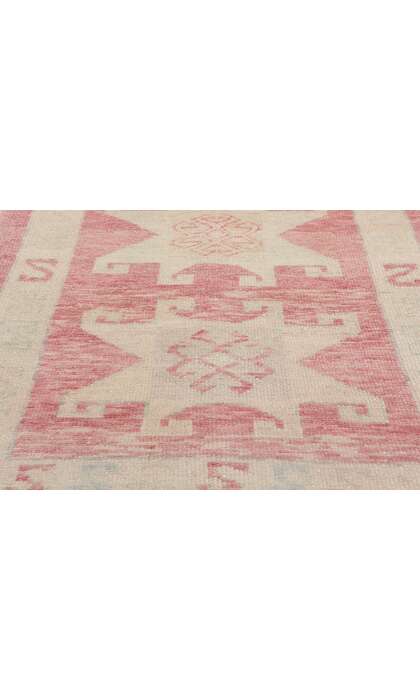 3 x 14 Modern Pink Turkish Oushak Rug Runner 53972