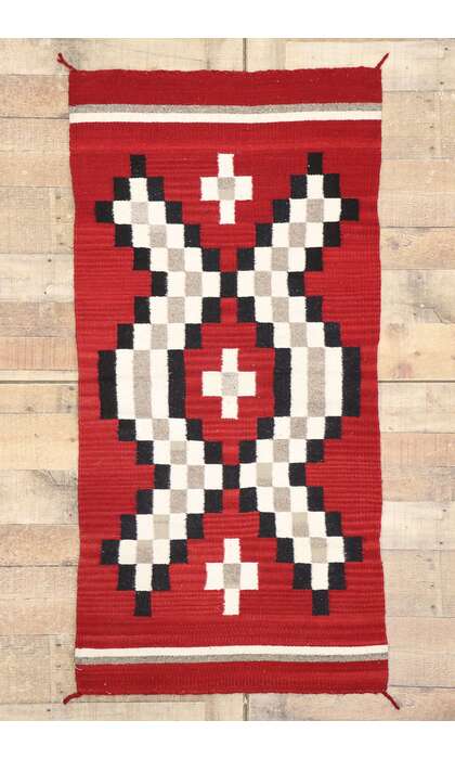 2 x 5 Antique Red Ganado Navajo Rug 77958
