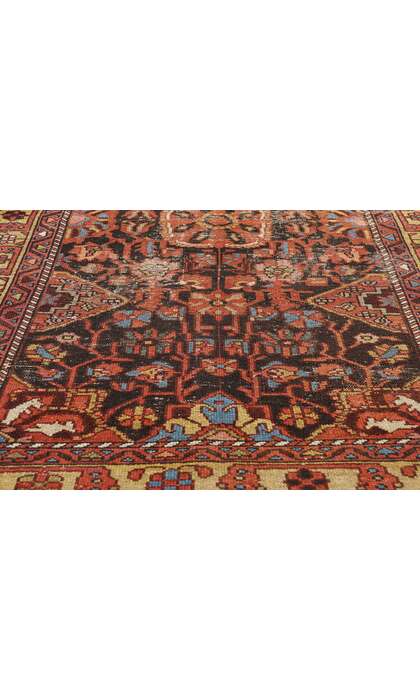 4 x 7 Distressed Antique Persian Hamadan Rug 79020