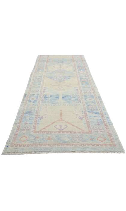 3 x 15 Modern Sky Blue Turkish Oushak Rug Runner 53969