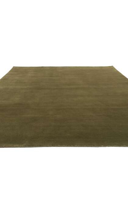10 x 12 Solid Olive Green Modern Rug 31157
