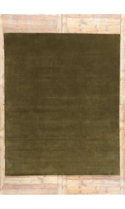 10 x 12 Solid Olive Green Modern Rug 31157