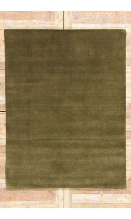 5 x 7 Solid Olive Green Modern Rug 31166