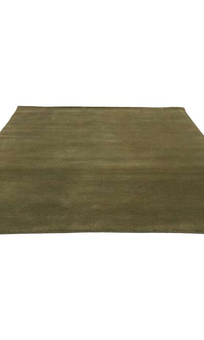5 x 7 Solid Olive Green Modern Rug 31167