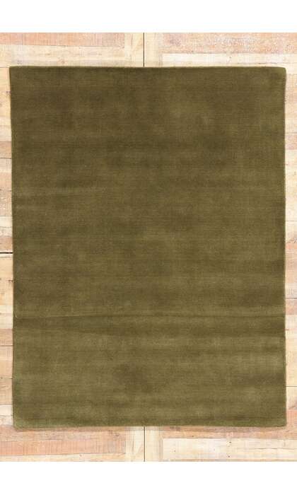 5 x 7 Solid Olive Green Modern Rug 31167