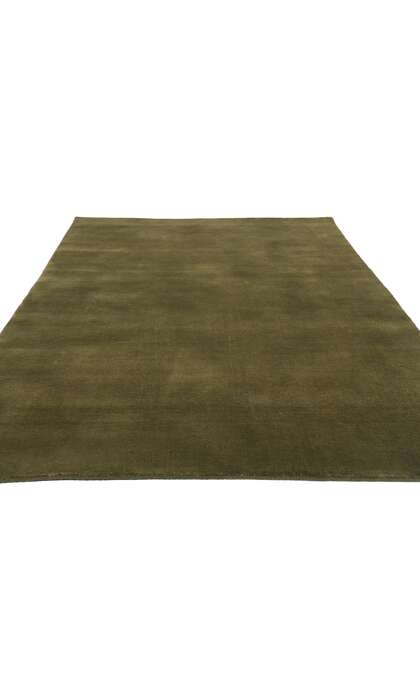 5 x 8 Solid Olive Green Modern Rug 31176