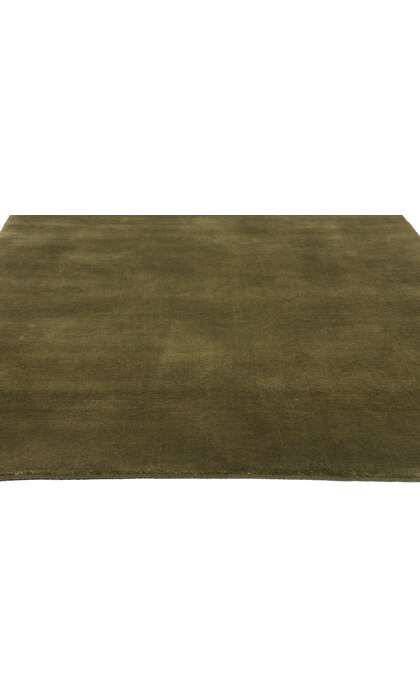 5 x 8 Solid Olive Green Modern Rug 31176