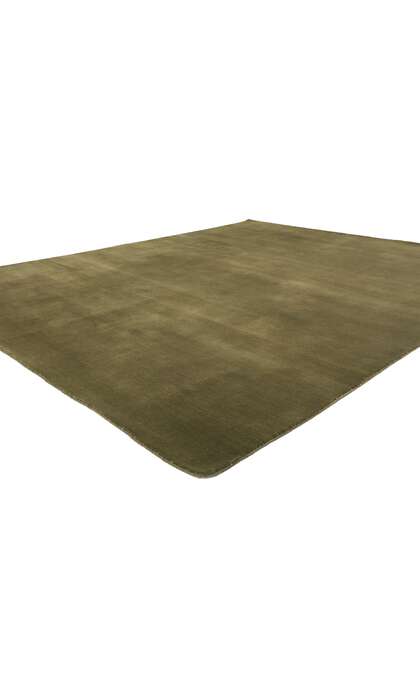 8 x 10 Solid Olive Green Modern Rug 31152
