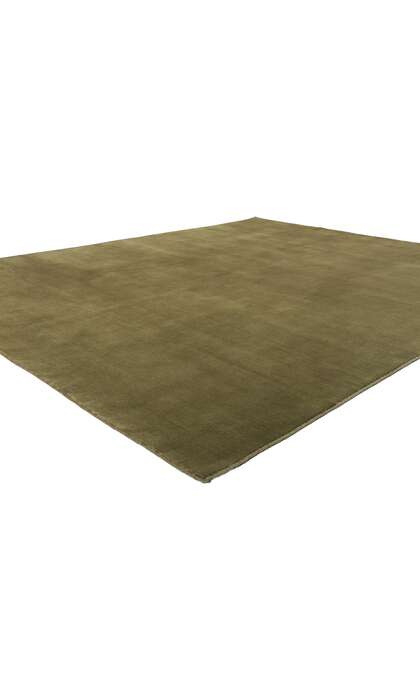8 x 10 Solid Olive Green Modern Rug 31158