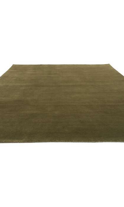 8 x 10 Solid Olive Green Modern Rug 31158