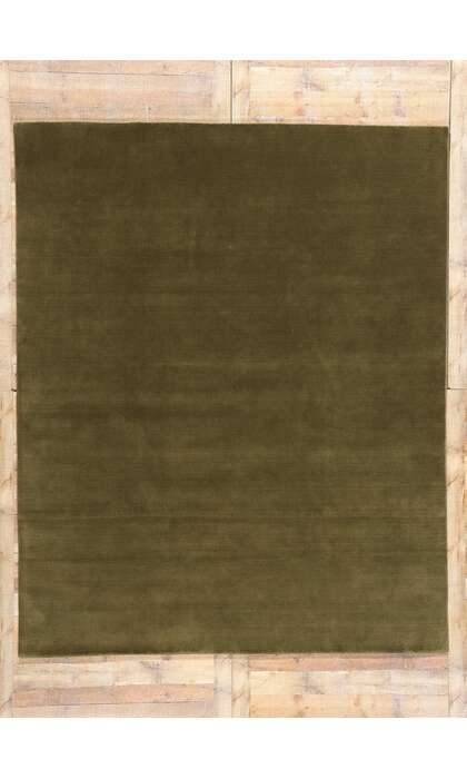 8 x 10 Solid Olive Green Modern Rug 31158
