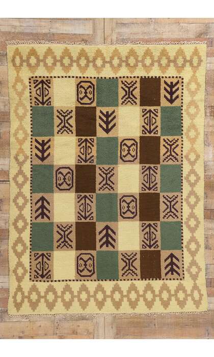 6 x 8 Vintage Swedish Scandinavian Flossa Rug 79050