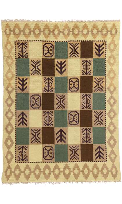 6 x 8 Vintage Swedish Scandinavian Flossa Rug 79050