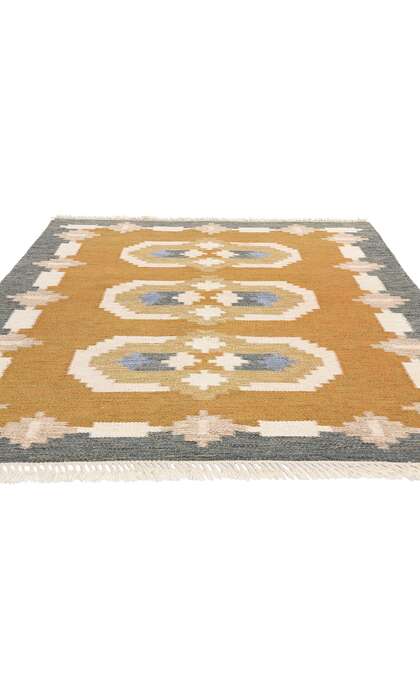 5 x 8 Vintage Swedish Scandinavian Rollakan Rug 79040