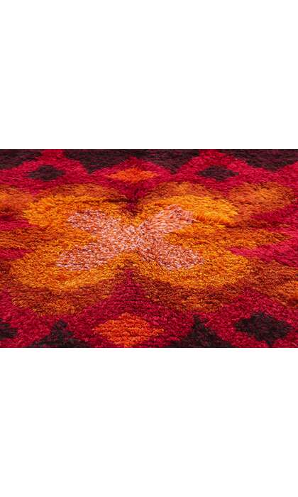 5 x 7 Vintage Swedish Scandinavian Rya Rug 79051