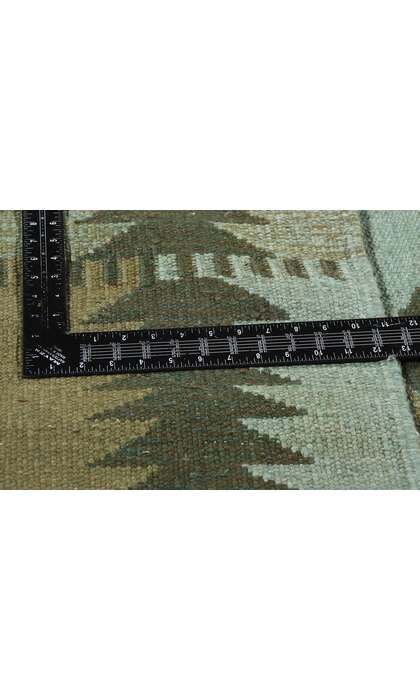 10 x 14 Scandinavian Modern Green Swedish Inspired Kilim Rug 31117