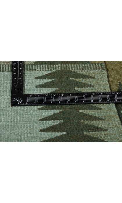 9 x 12 Scandinavian Modern Green Swedish Inspired Kilim Rug 31118