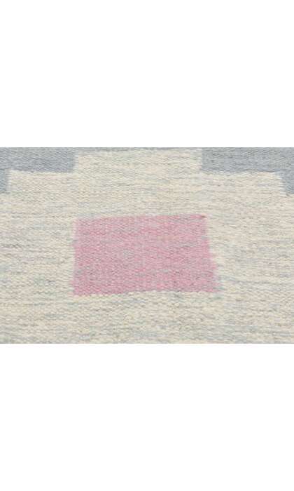 6 x 9 Vintage Swedish Blue Scandinavian Rollakan Rug 78264