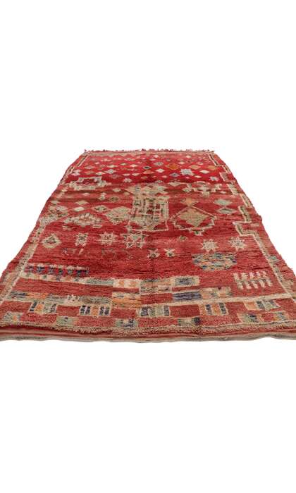 6 x 9 Vintage Red Boujad Moroccan Rug 21323