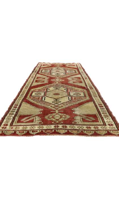 4 x 9 Vintage Turkish Oushak Rug Runner 52148