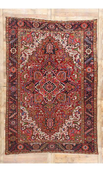 8 x 11 Antique Persian Heriz Rug 79021