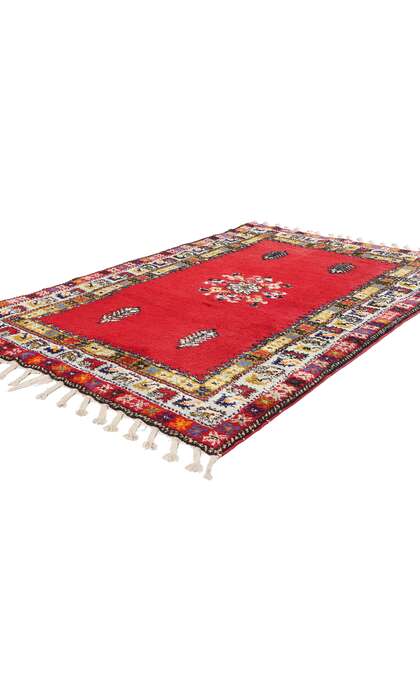 4 x 6 Vintage Red Rabat Moroccan Rug 79005