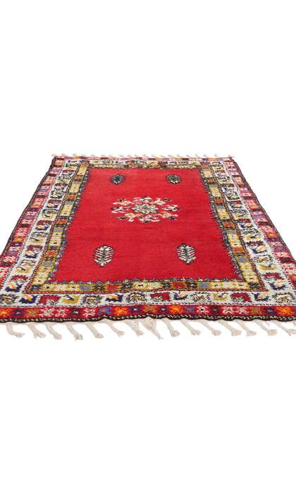 4 x 6 Vintage Red Rabat Moroccan Rug 79005