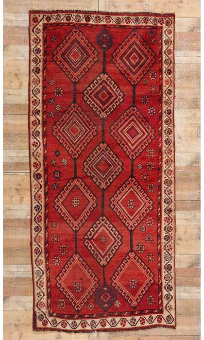 4 x 9 Vintage Red Persian Shiraz Rug 79079