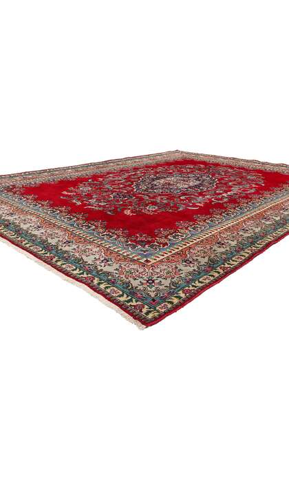 10 x 13 Vintage Red Persian Tabriz Rug 79067