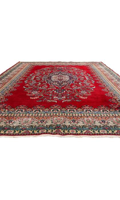 10 x 13 Vintage Red Persian Tabriz Rug 79067