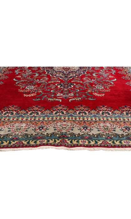 10 x 13 Vintage Red Persian Tabriz Rug 79067